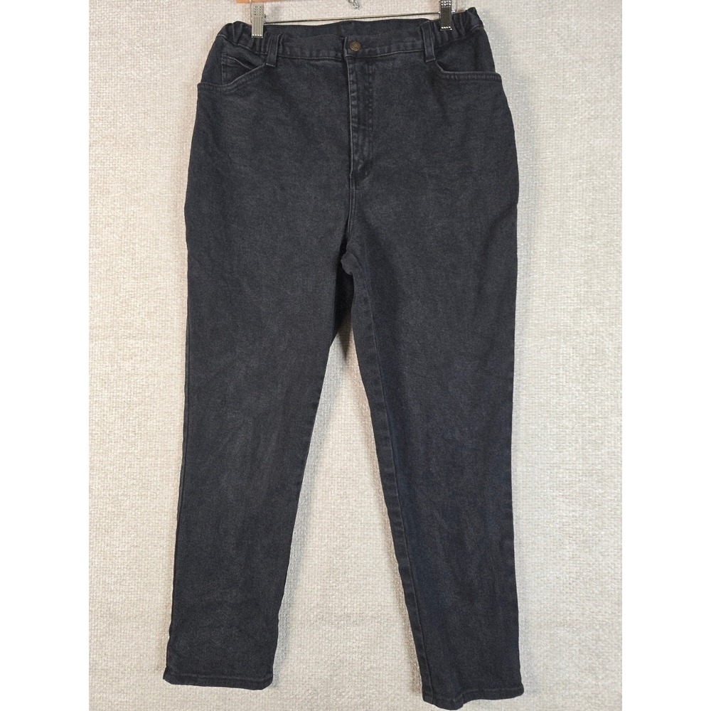 Vtg Signatures Delta Burke Black Mom Jeans High Waist Denim Womens‎ 18WP 30x27